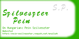 szilveszter pein business card